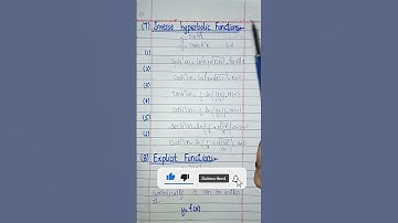 Class 12| Mathematics | Ch#1 | Inverse hyperbolic, Explicit and Implicit Functions |Math instruction