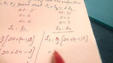 If S1,S2,S3 are the sum of n term of 3 a.p,the first term is unity and c.d1,2,3.prove that S1+S3=2S2
