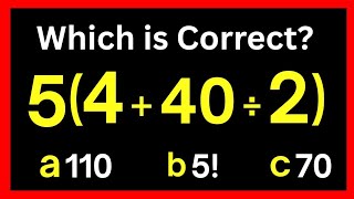 Only Geniuses Get This Right 🤯 5( 4 + 40 ÷ 2) can you solve this maths question?