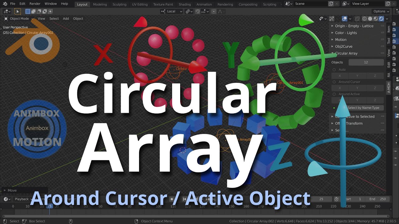 Active objects. Circle array Blender. Circular array. Circle Blend. Acoustic array circle location.