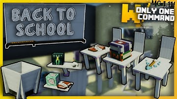Minecraft - Modern School Furniture with Only one Command Block! - Chairs, Desks, Trash Cans & more!
