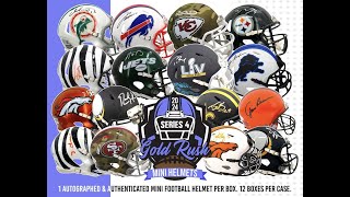 2024 Gold Rush Autograph Mini Helmet Football Series 4 6 Box 1/2 Case Pick Your Team Break #104