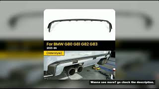 Real Dry Carbon Fiber Rear Diffuser Trim for BMW G80 G81 G82 G83 OEM Style 2021-IN 3Pcs/Set
