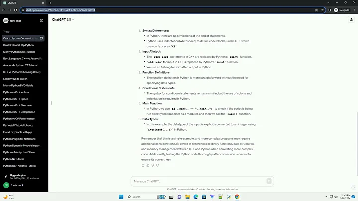 change c code to python