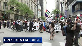 Protest outside Biden's Chicago fundraiser｜ABC 7 Chicago