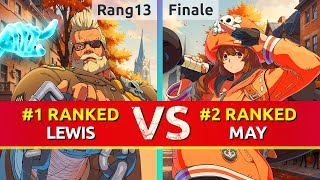 GGST ▰ Rang13 (#1 Ranked Goldlewis) vs Finale (#2 Ranked May). High Level Gameplay