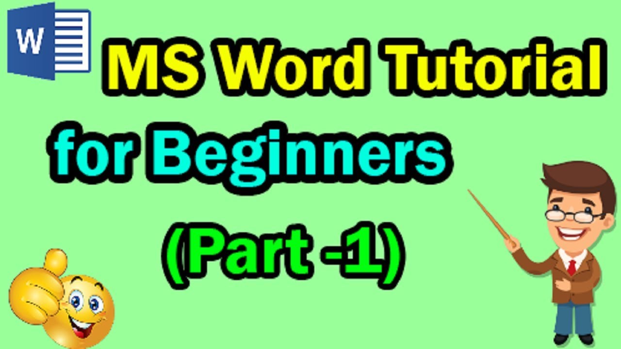 MS Word Tutorial for Beginners || Part-1 || Home | Ms Excel Training ...