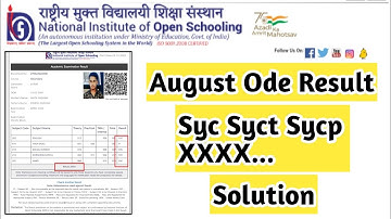 Nios August Ode Result Syc Syct Sycp XXXX Solution | Task Is Helping (NIOS) #nios#exam #result #xxxx