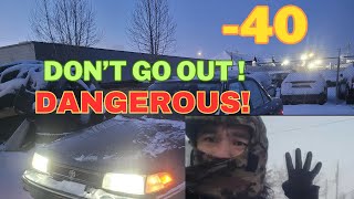 EXTREME COLD -40 In ALBERTA  CANADA /  Very DANGEROUS  , STAY HOME !