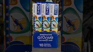 DOMS Super Dark Pencils with Innovative Groove | Free Eraser &amp; Sharpener 🔥 Best Grip Ever!