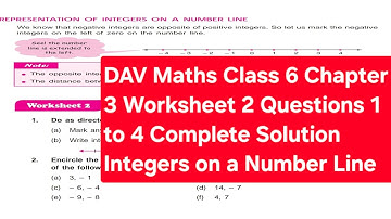 DAV Maths Class6 Chapter 3 Worksheet 2 Questions 1 to 4 | Integers on a Number Line #Integers #maths