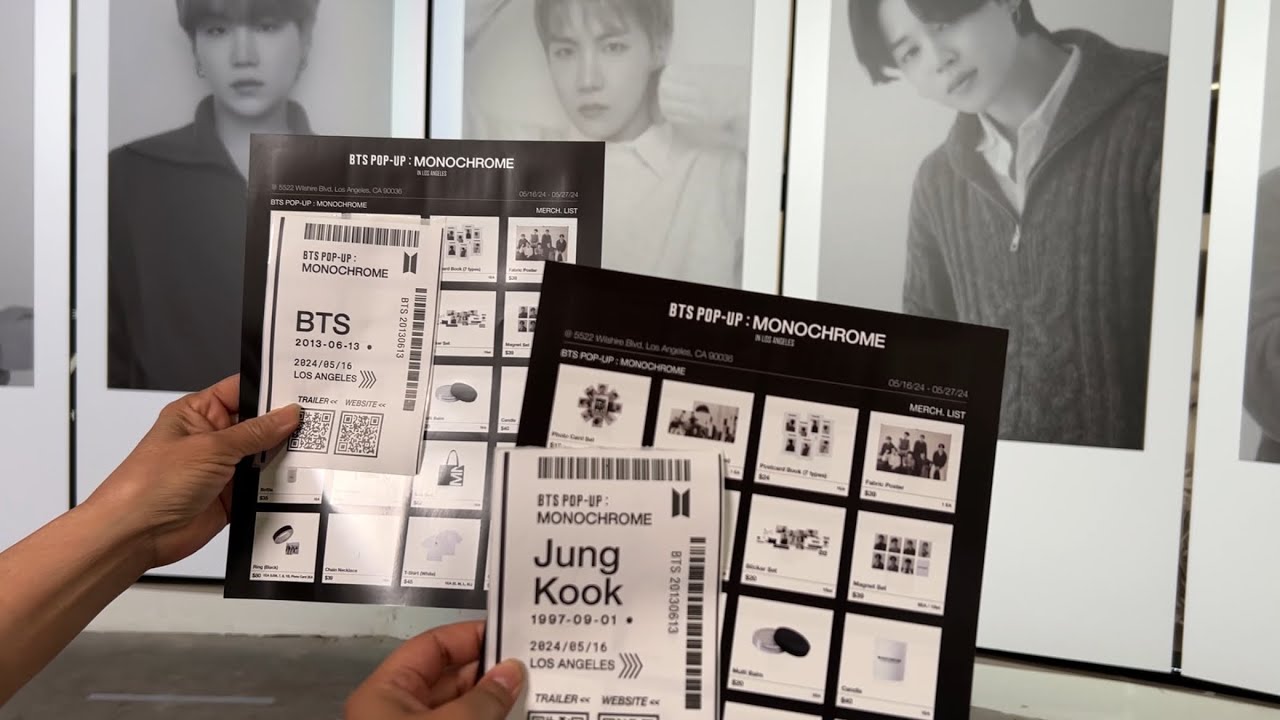 BTS monochrome ポップアップ LA ジョングク BTS POP-UP : MONOCHROME