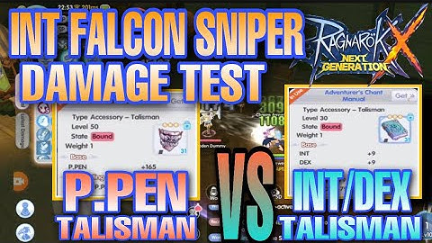 ROX SCARLET DIRECTIVE VS BLUE TALISMAN Damage Test [ INT FALCON SNIPER ] Ragnarok X Next Generation