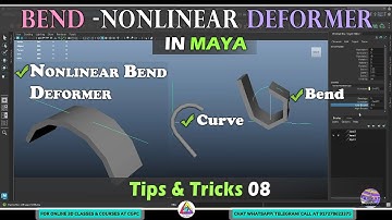 Maya Nonlinear Bend Deformer | Curve or Bend mesh | Maya tips & tricks 8 #3dmodelingtutorial