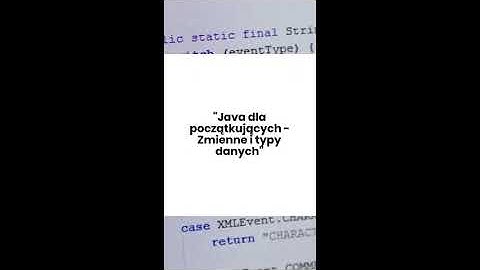 Java dla początkujących - Zmienne i typy danych