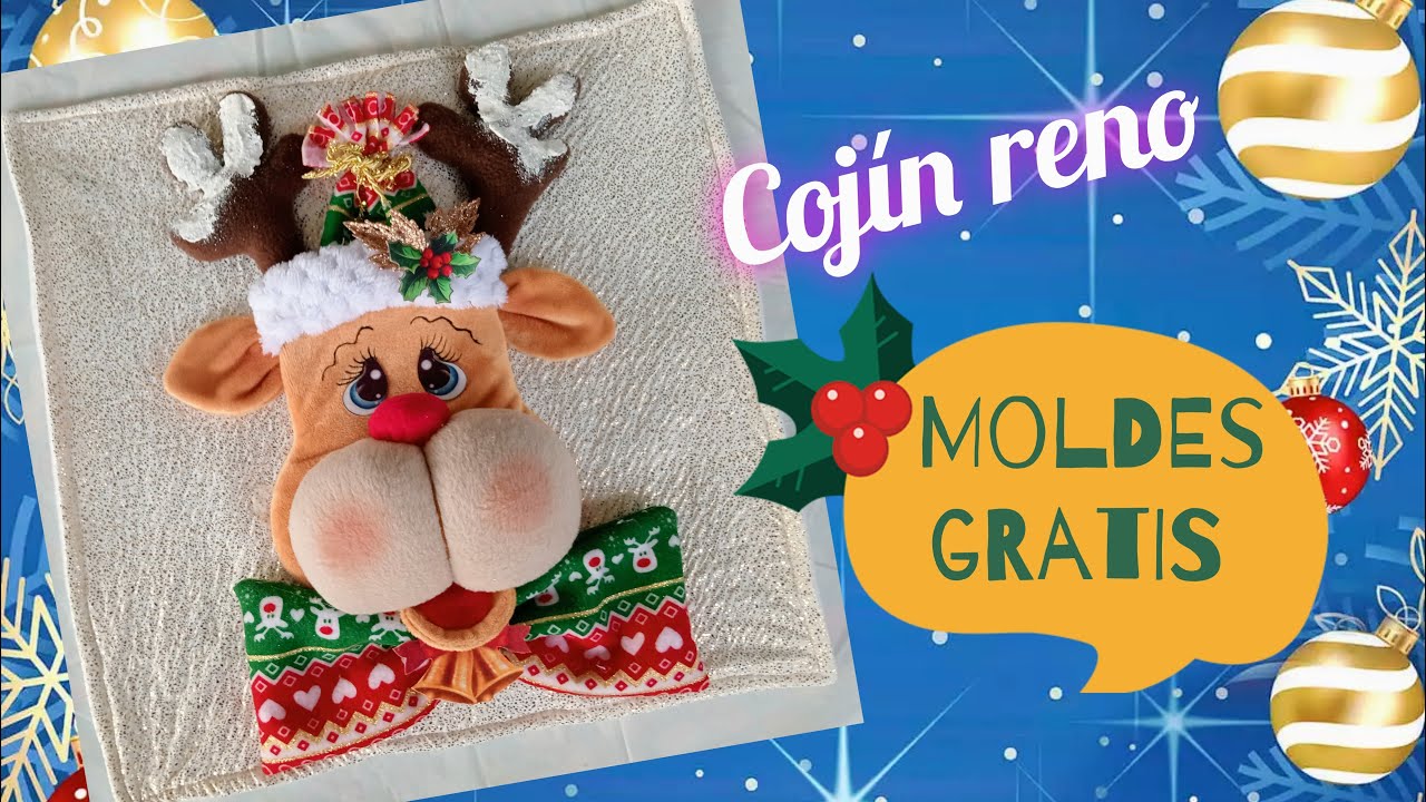 COJIN CON RENO ( MOLDES GRATIS)