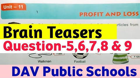 DAV Class 5 Maths Chapter-11 Brain Teasers Solution|Profit and Loss|| DAV Class 5|Study With Deep|