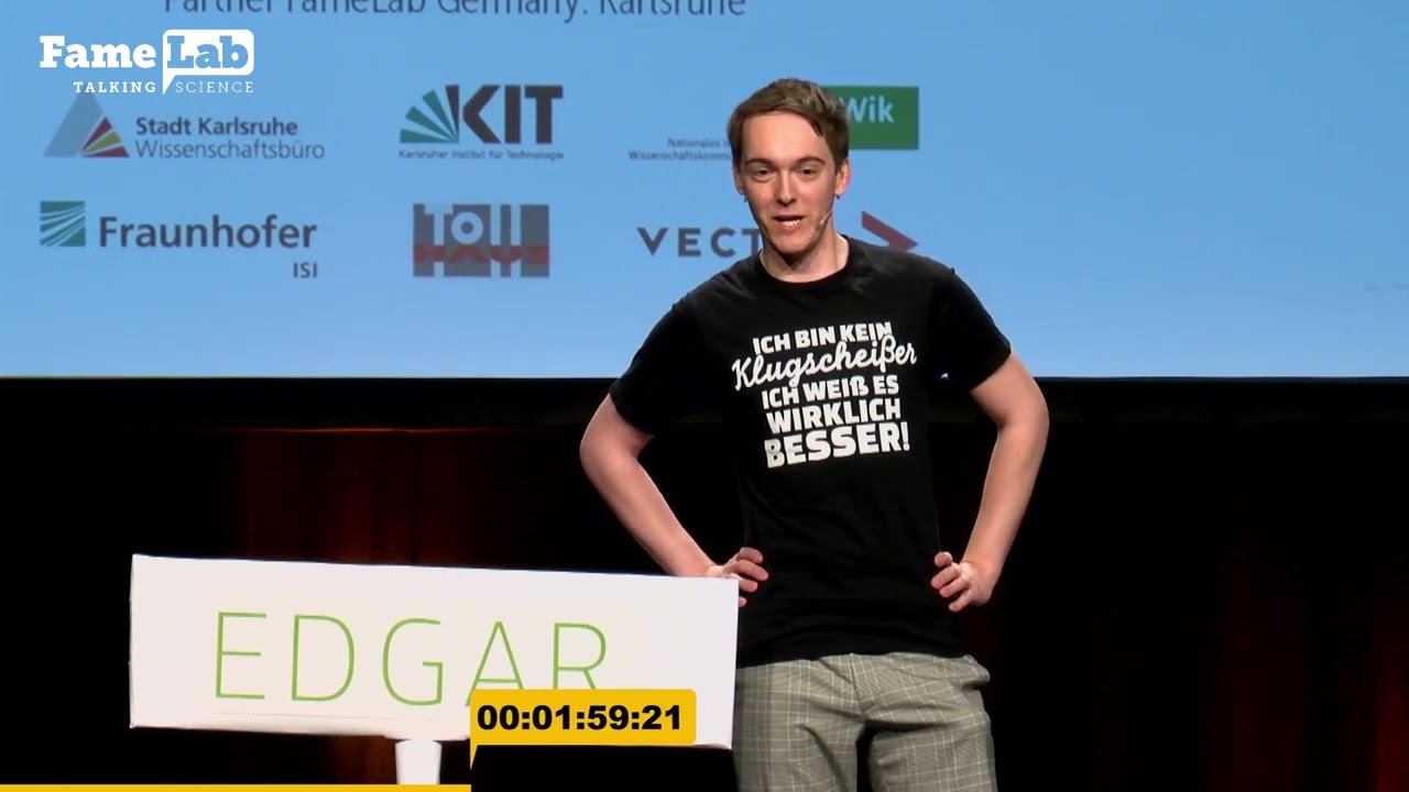 Platz 1 und Publikumspreis "Methan aus der Nordsee..." Dr Christian Scharun "FameLab Karlsruhe 2022"