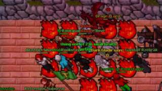 Rookgaard: Rookguardian de'Bove (+ team) vs Dragon Lord - Part II - (Public Test Server)