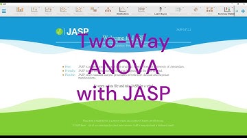 Two Way ANOVA with JASP
