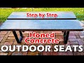 Outdoor Bench Seats With Smooth Honed Concrete Finish