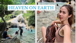 The MOST STUNNING Waterfall in Thailand #erawan waterfall