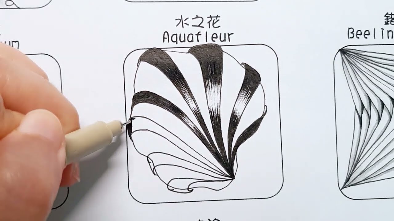 Zentangle. 一口氣畫12種禪繞圖樣（Part 3）Happy New Year｜咕咕晶晶