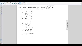Algebra2 Rad Funcs Rational Exps Pt 3 Q133