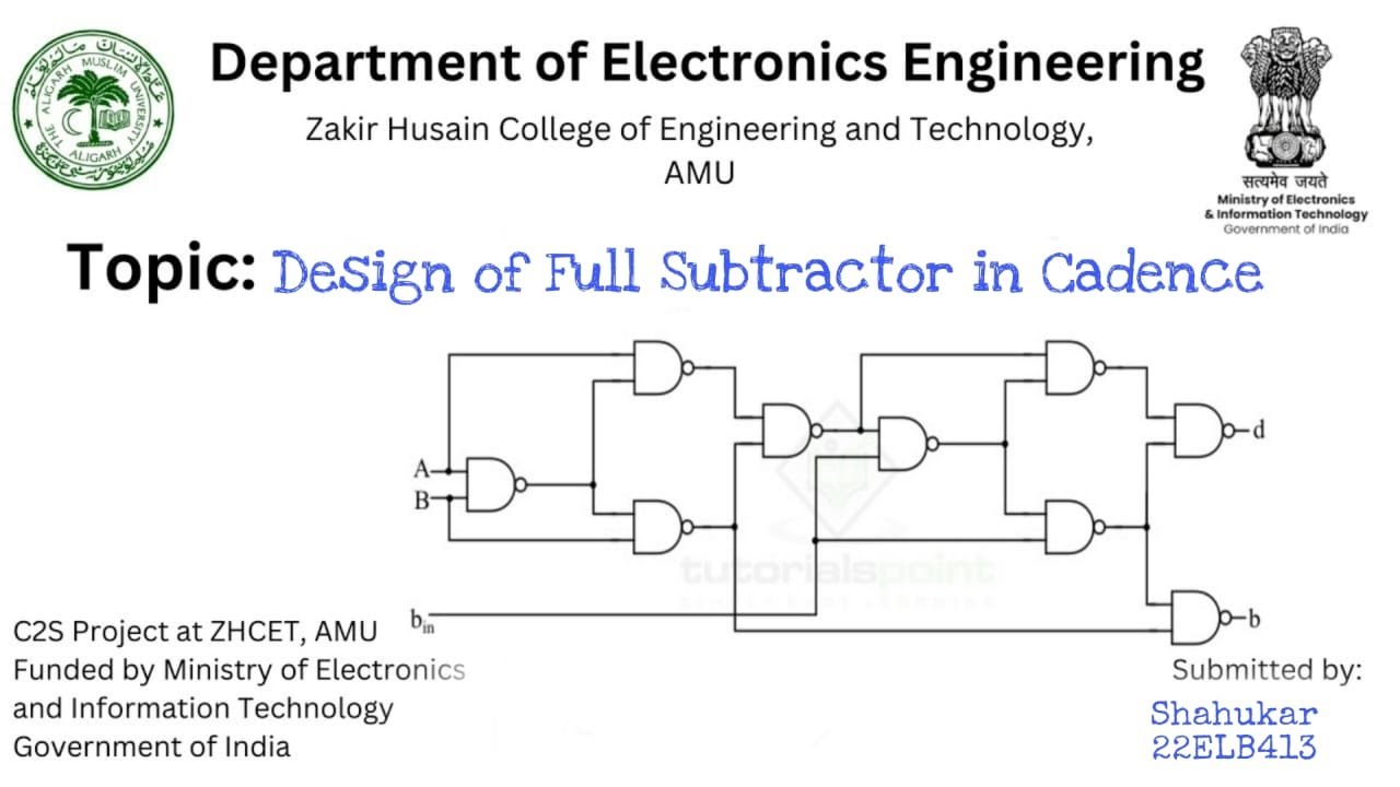 Full Subtractor Schematic Design on Cadence Virtuoso | C2S Program ...