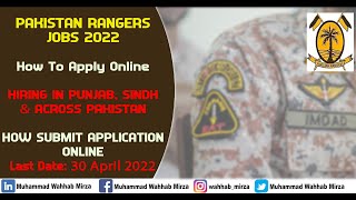 Pakistan Rangers Punjab Jobs 2022 How to Apply Online