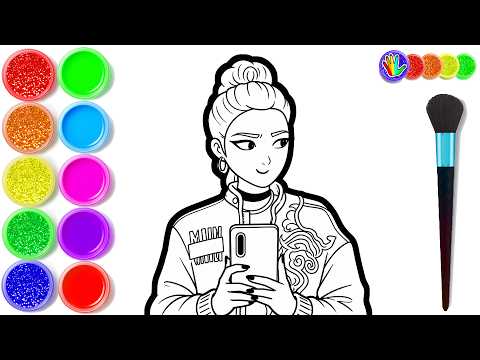 Drawing and Coloring Rumi from KPOP Demon Hunters - Mira and Zoey Huntrix