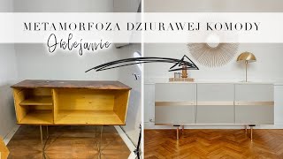 METAMORFOZA DZIURAWEJ KOMODY Z PIWNICY / OKLEJANIE FOLIĄ