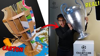 Cómo hacer trofeo UEFA Champions League de cartón- TUTORIAL - DIY