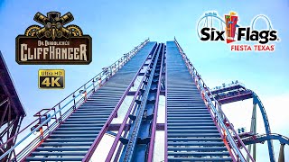 Feb 2023 Dr Diabolical&#39;s Cliffhanger Roller Coaster On Ride Back Seat 4K POV Six Flags Fiesta