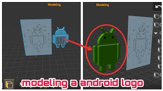 Modeling a android robot logo in prisma 3d animation