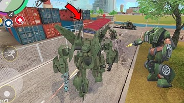 Rope Hero Vice Town - (Transformer Jet Airplane Robot Fight Police Car Robot) Huge Airplane Robot