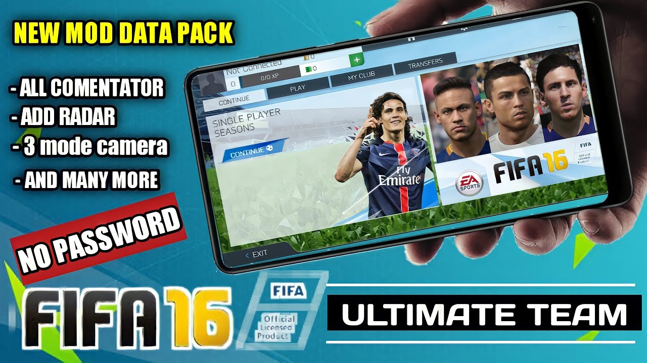 FIFA 16 ANDROID NEW MOD DATA PACK GAME SEPAK BOLA