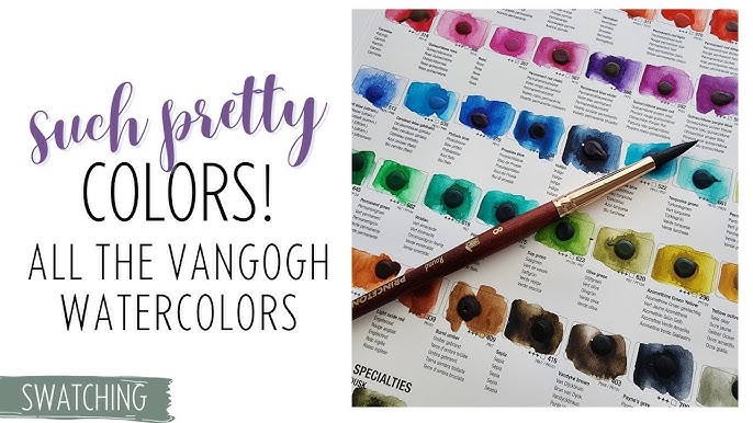 💜 Van Gogh Dusk Colors Highly Granulating Watercolors 💜 Unbox and Swatch  