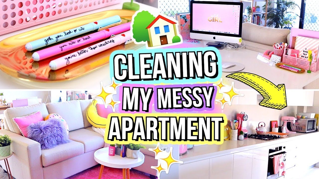 CLEANING MY ENTIRE APARTMENT! + My New ROOM!