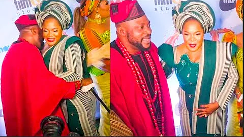 See How Odunlade Adekola Welcome & Screams When He Sees Toyin Abraham At His Movie Premiere Of Orisa