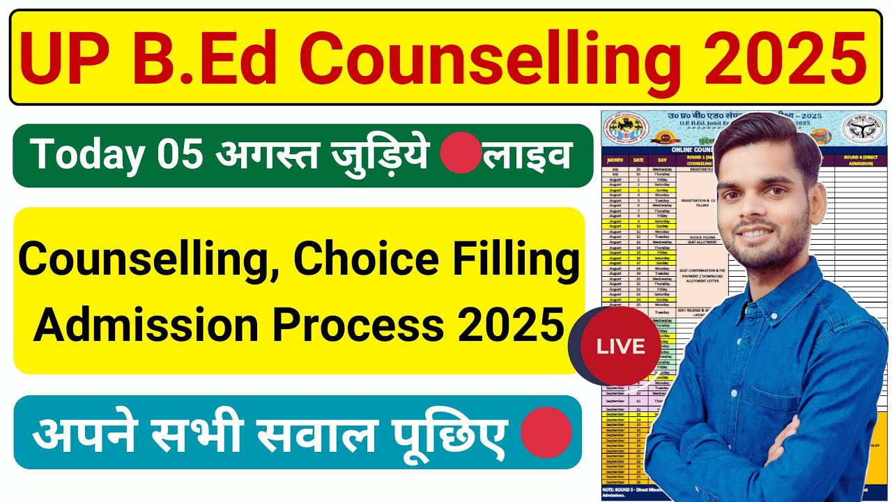 Up bed counselling schedule 2025/ up bed direct admission process 2025 / up bed admission 2025