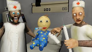Granny Doctor vs Baby Baldi Pacient vs Doctor Grandpa funny real life animation