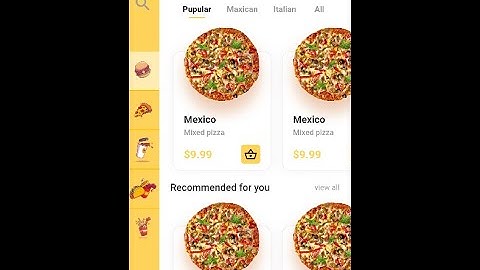 Flutter UI - Pizza Delivery - Part2 - ChangeMenu