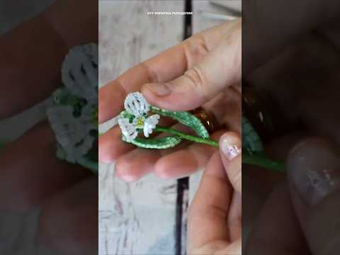 Цветы подснежники из бисера Beaded snowdrop flowers