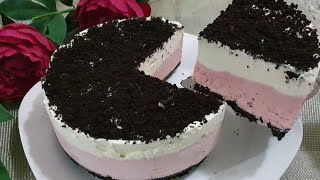 Torta Gelato alle fragole facile e deleziosa كيك كلاصي بالفراولة روعة بمذاق خطير وبطريقة سهلة جدا