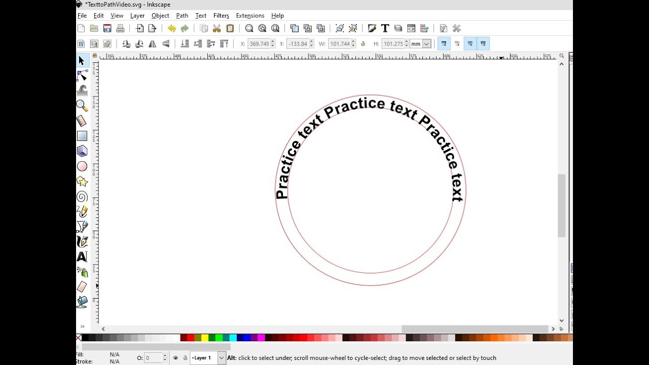 How to Put Text on a Path in Inkscape - YouTube