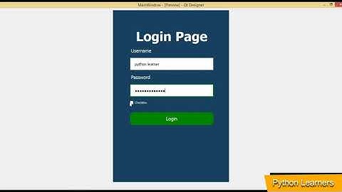 Build Responsive Loginpage using Pyqt5