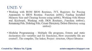 ADVANCED C PROGRAMMING Unit 5