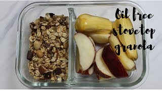 OIL FREE STOVETOP GRANOLA | HEALTHY OATS RECIPE FOR WEIGHT LOSS | HEALTHY RECIPES