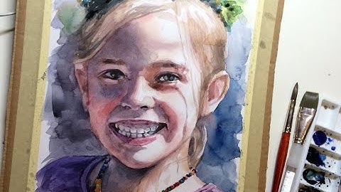Flowergirl Mixed Media Portrait PART 1, Loose Watercolor Wash, Christine Karron #watercolorportrait
